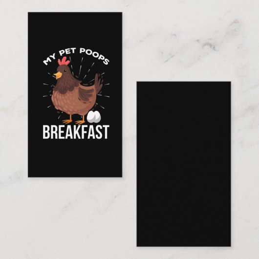 Breakfast Humor Chicken Poops Eggs Funny Farming Visitekaartje (Voorkant / Achterkant)