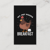 Breakfast Humor Chicken Poops Eggs Funny Farming Visitekaartje (Voorkant)