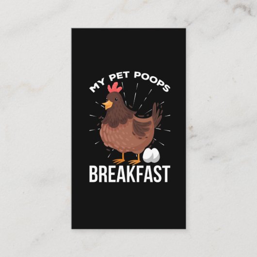 Breakfast Humor Chicken Poops Eggs Funny Farming Visitekaartje (Voorkant)
