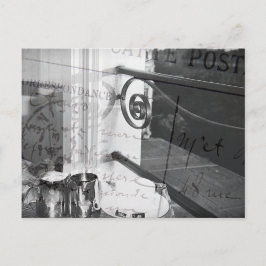 Breakfast in Parijs, Black and White Post-Card Briefkaart (Voorkant)