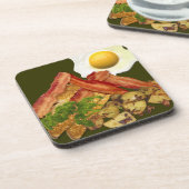 Breakfast Landscape Bacon Eggs Bier Onderzetter (Linkerzijde)