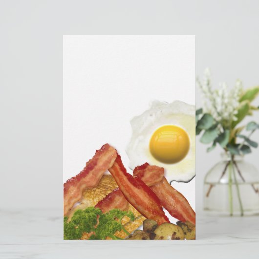 Breakfast Landscape Bacon Eggs Briefpapier (Staand voorkant)