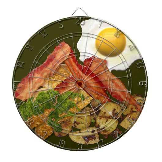 Breakfast Landscape Bacon Eggs Dartbord (Voorkant)