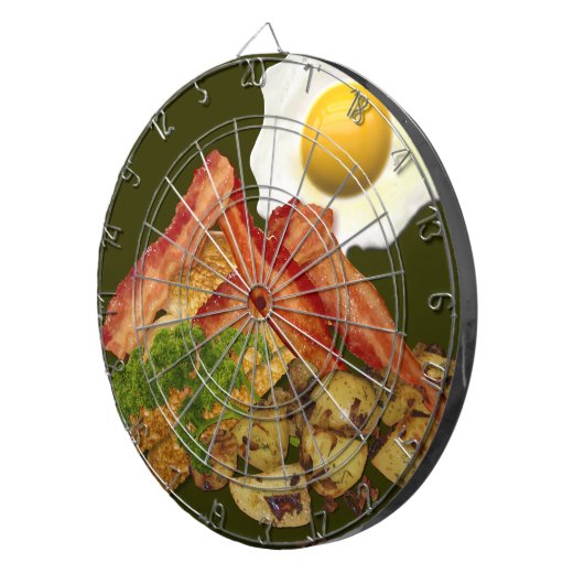 Breakfast Landscape Bacon Eggs Dartbord (Voorkant Rechts)