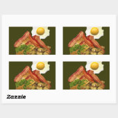 Breakfast Landscape Bacon Eggs Rechthoekige Sticker (Vel)