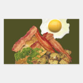 Breakfast Landscape Bacon Eggs Rechthoekige Sticker (Voorkant)
