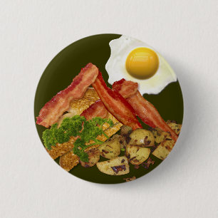 Breakfast Landscape Bacon Eggs Ronde Button 5,7 Cm