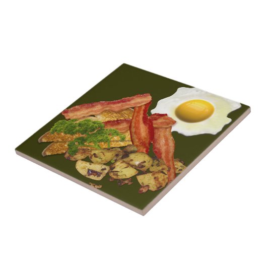 Breakfast Landscape Bacon Eggs Tegeltje (Zijkant)