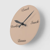 ~Breakfast lunch snack diner~ WALLCLOCK. Ronde Klok (Hoek)