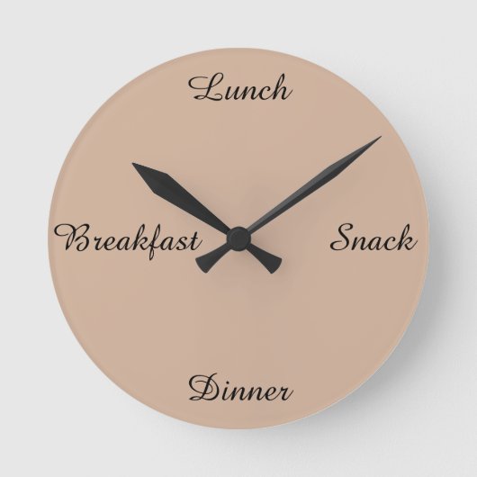 ~Breakfast lunch snack diner~ WALLCLOCK. Ronde Klok (Voorkant)