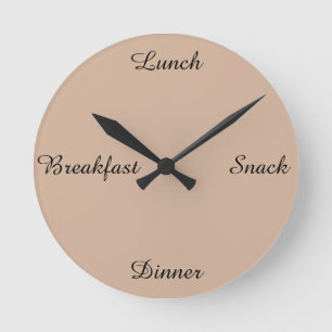 ~Breakfast lunch snack diner~ WALLCLOCK. Ronde Klok