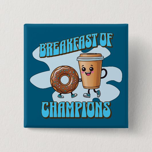 Breakfast of Champions Vierkante Button 5,1 Cm (Voorkant)
