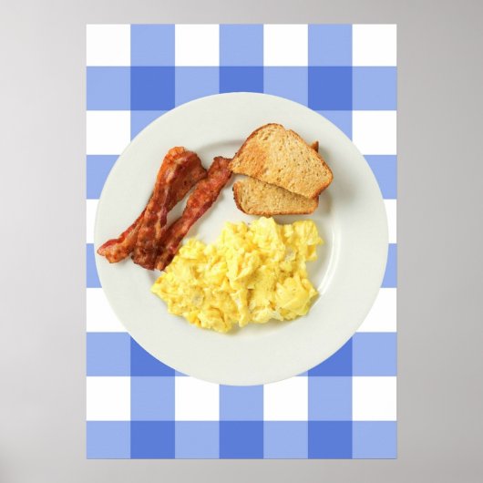 Breakfast Ron Swanson Bacon Eggs en Toast Poster (Voorkant)