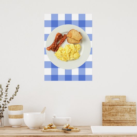 Breakfast Ron Swanson Bacon Eggs en Toast Poster (Keuken)