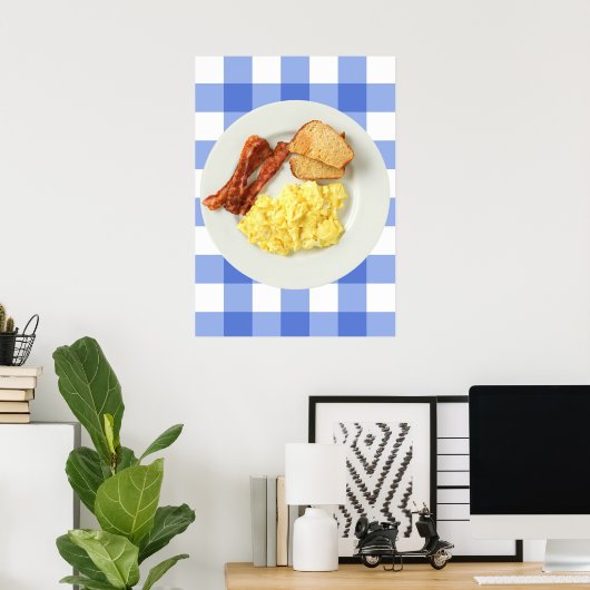 Breakfast Ron Swanson Bacon Eggs en Toast Poster (Thuiskantoor)