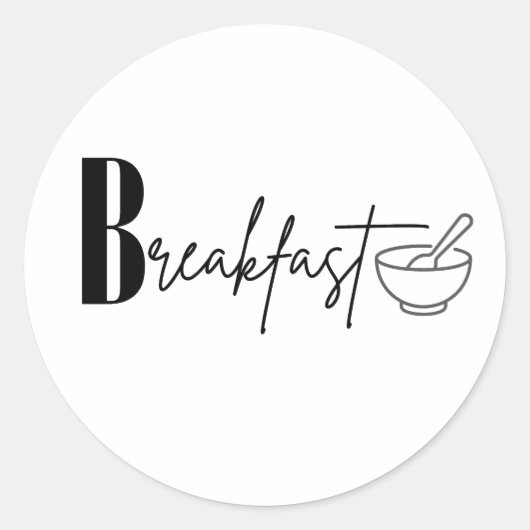 Breakfast Ronde Sticker (Voorkant)