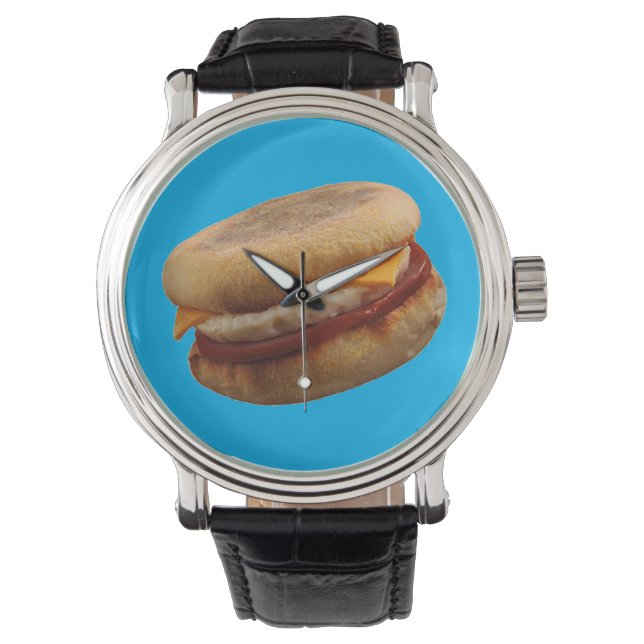 BREAKFAST SANDWICH (Ham, Ei & Kaas Muffin) Horloge (Voorkant)