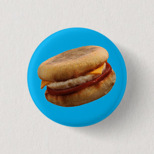 BREAKFAST SANDWICH (Ham, Ei & Kaas Muffin) Ronde Button 3,2 Cm
