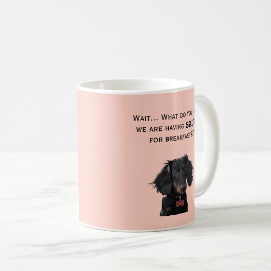 Breakfast SaUSE Funny Dachshund Mok (Voorkant rechts)