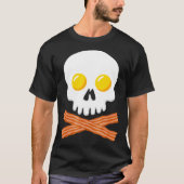 Breakfast Skull Egg and Bacon Skull Crossbones T-shirt (Voorkant)