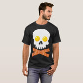 Breakfast Skull  Egg and Bacon Skull Crossbones T-shirt (Voorkant volledig)
