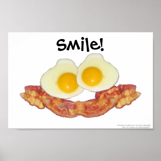 Breakfast Smilie Face van Clara Chandler Poster (Voorkant)