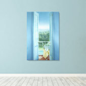 Breakfast St. Maxime 1984 Canvas Afdruk (Insitu (Houten vloer))