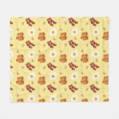 Breakfast Theme Bacon Eggs Pancakes Pattern Fleece Deken (Voorkant (Horizontaal))