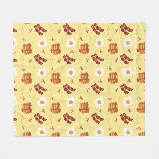 Breakfast Theme Bacon Eggs Pancakes Pattern Fleece Deken (Voorkant (Horizontaal))