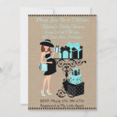 Breakfast Thereing Blue Aqua Baby shower Invite Kaart (Voorkant)