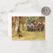 Breakfast under the Big Birch, 1895 by Larsson Notitiekaartje (Voorkant / Achterkant in situ)