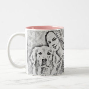 Breakfast Wine Funny Cute Trendy Quote Tweekleurige Koffiemok