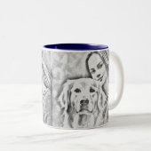 Breakfast Wine Funny Cute Trendy Quote Tweekleurige Koffiemok (Voorkant rechts)