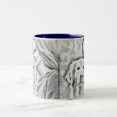 Breakfast Wine Funny Cute Trendy Quote Tweekleurige Koffiemok (Center)