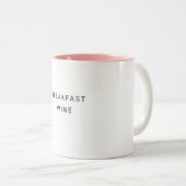 Breakfast Wine Funny Cute Trendy Quote Tweekleurige Koffiemok (Voorkant rechts)