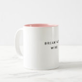Breakfast Wine Funny Cute Trendy Quote Tweekleurige Koffiemok (Voorkant links)