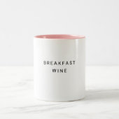 Breakfast Wine Funny Cute Trendy Quote Tweekleurige Koffiemok (Center)