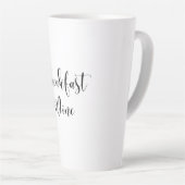 Breakfast Wine Funny Humor Wine Quote Trendy Latte Mok (Rechterhoek)