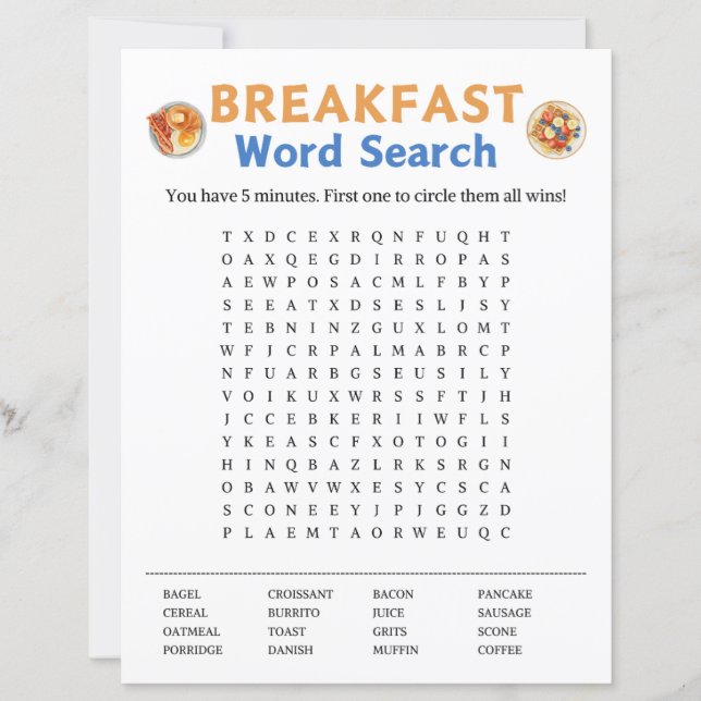 Breakfast Word Search Game (Voorkant)