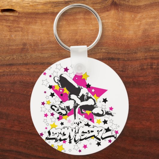 Breakgirl Sleutelhanger - wit (Voorkant)