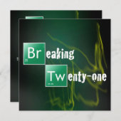Breaking 21 Twenty First verjaardagsfeestje Kaart (Voorkant / Achterkant)