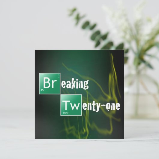 Breaking 21 Twenty First verjaardagsfeestje Kaart (Staand voorkant)