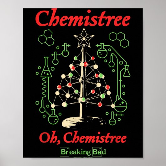 Breaking Bad Oh Chemistree Funny Christmas Science Poster (Voorkant)
