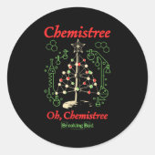 Breaking Bad Oh Chemistree Funny Christmas Science Ronde Sticker (Voorkant)