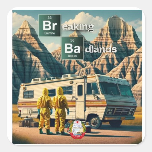 Breaking Badlands Vierkante Sticker (Voorkant)
