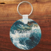 Breaking Beach Waves Uw avontuur begint Sleutelhanger (Achterkant)