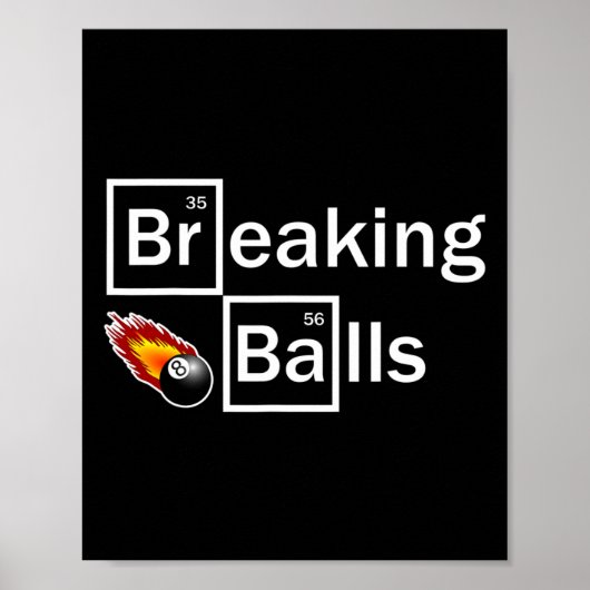 Breaking biljartspeler Pool Snooker 8 Ball Funny Poster (Voorkant)