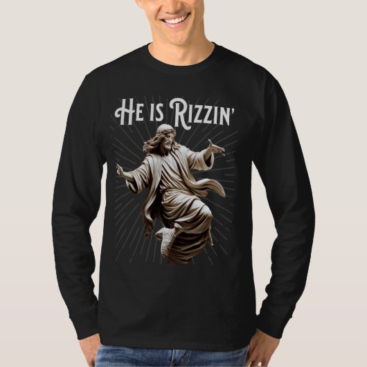 Breaking Cool Rizz Vibe Hij is Rizzin Jezus Dansen T-shirt (Voorkant)