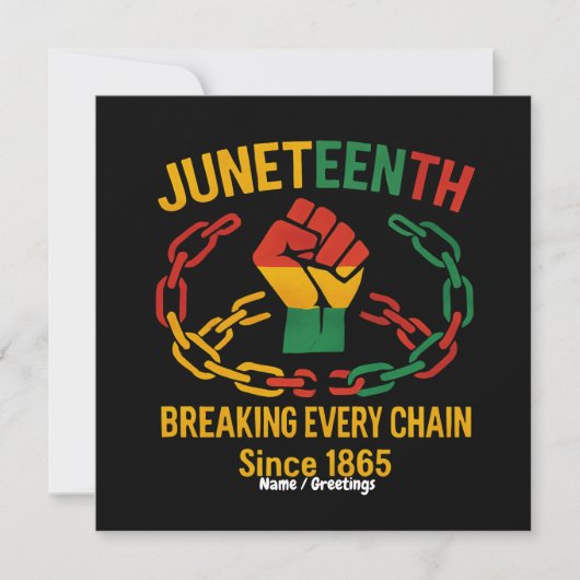 Breaking Every Chain beroemd gemaakt door Juneteen Kaart (Voorkant)