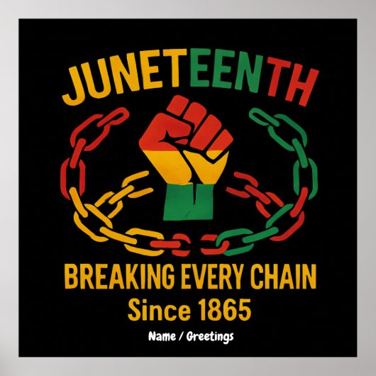 Breaking Every Chain beroemd gemaakt door Juneteen Poster (Voorkant)
